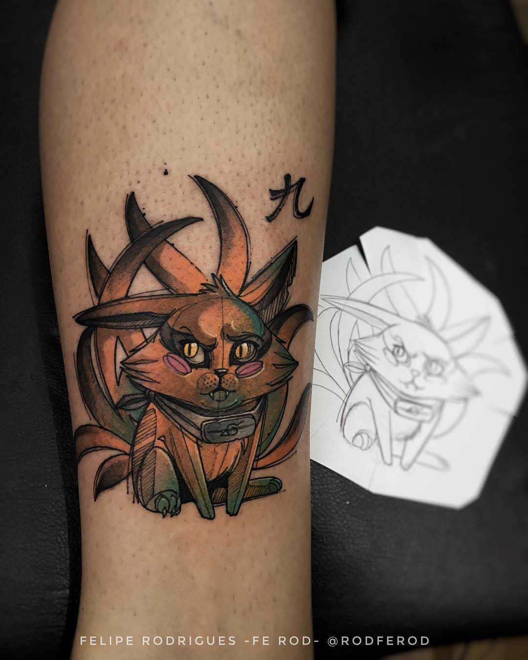 arm tattoo cat naruto